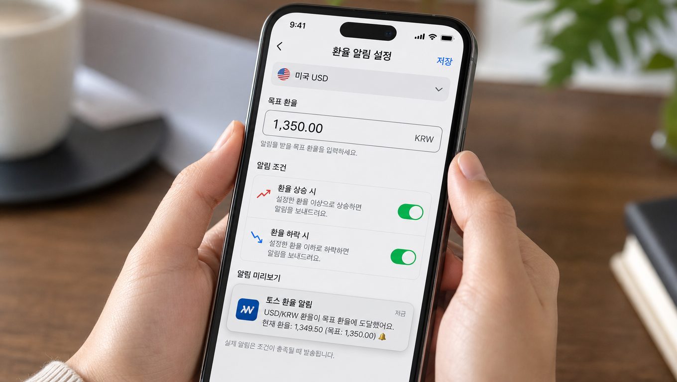 실시간 환율 알림 설정 방법