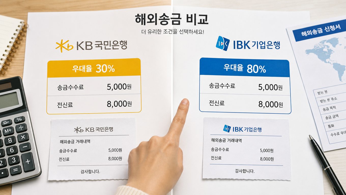 외화 송금 수수료 항목과 은행별 환율 우대 비교